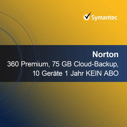 Norton 360 Premium, 75 GB Cloud-back-up, 10 apparaten 1 jaar GEEN ABONNEMENT